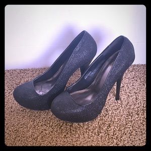 Sparkly Black platform heels